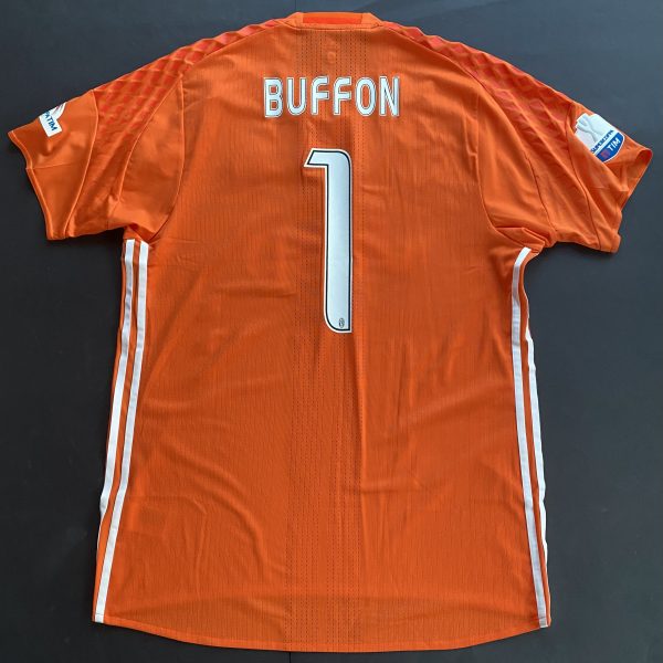 BUFFON JUVENTUS GK AWAY/3RD match issued SUPERCOPPA FINAL DOHA 2016 vs Milan